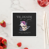 'Til Death Do US Part Paars & Black Wedding Invdin Servet (Insitu)