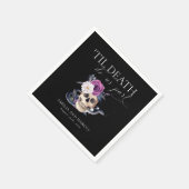 'Til Death Do US Part Paars & Black Wedding Invdin Servet (Hoek)