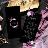 'Til Death Do us Part Paarse & Zwart Bruiloft Menu