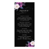 'Til Death Do us Part Paarse & Zwart Bruiloft Menu (Voorkant)