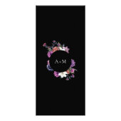 'Til Death Do us Part Paarse & Zwart Bruiloft Menu (Achterkant)