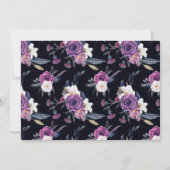 'Til Death Do us Part Paarse & Zwart RSVP Kaart (Achterkant)