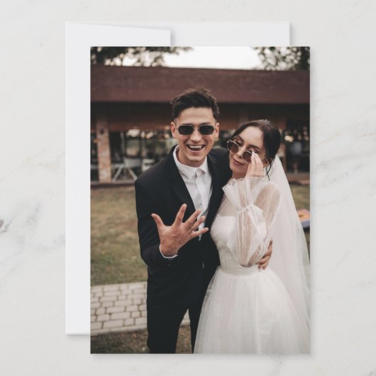 'Til Death Do Us Part Paarse & Zwart Save the Date Kaart (Achterkant)