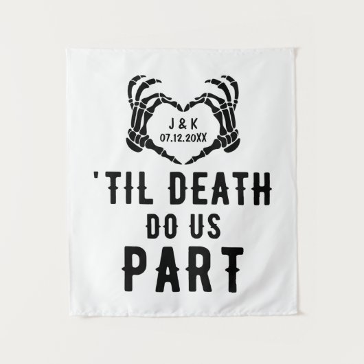 Til Death Do US Part Personalized Wedstrijd Backdr Wandkleed (Voorkant)