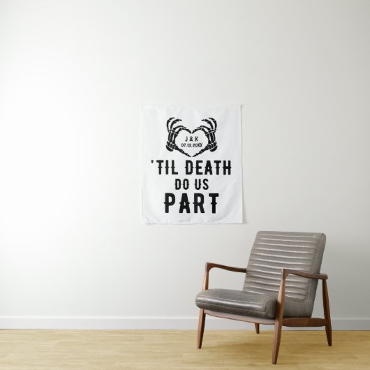 Til Death Do US Part Personalized Wedstrijd Backdr Wandkleed (In situ)