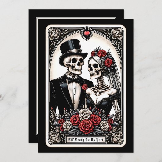 Til Death Do Us Part Rozen Tarot Wedding Kaart (Voorkant / Achterkant)