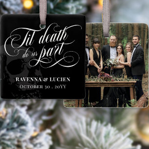 Til Death Do Us Part Schedel Gothic Trouwfoto Keramisch Ornament