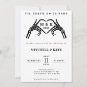 Til Death Do us Part Skelet Hart Hand Wedding Kaart (Voorkant)
