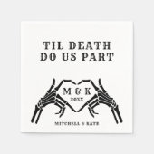 Til Death Do us Part Skelet Hart Hand Wedding Servet (Voorkant)