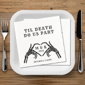 Til Death Do us Part Skelet Hart Hand Wedding Servet