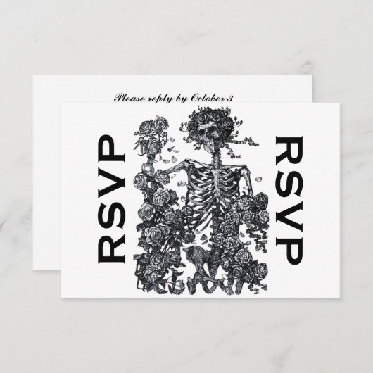 Til Death Do us Part Skelet RSVP (Voorkant / Achterkant)