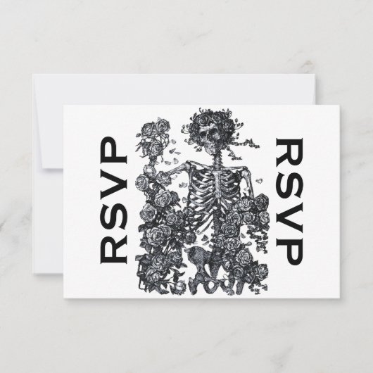 Til Death Do us Part Skelet RSVP Kaartje (Voorkant)