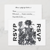 Til Death Do us Part Skelet RSVP Kaartje (Voorkant / Achterkant)