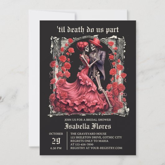 Til Death Do Us Part Skeleton Couple Vrijgezellenf Kaart (Voorkant)