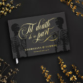 Til Death Do US Part Skeleton Elegant Gothic Wedde Gastenboek