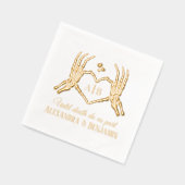 Til Death Do Us Part Skeleton Hands Hartteken #1 Folie Servetten (Links)