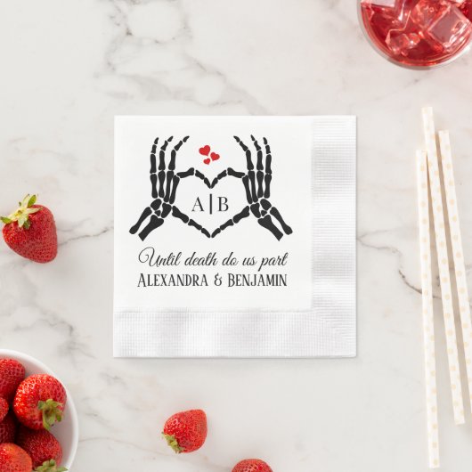 Til Death Do Us Part Skeleton Hands Hartteken #1 Servet (Insitu)