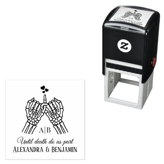 Til Death Do Us Part Skeleton Hands Pinky Swear #1 Zelfinktende Stempel (In situ)