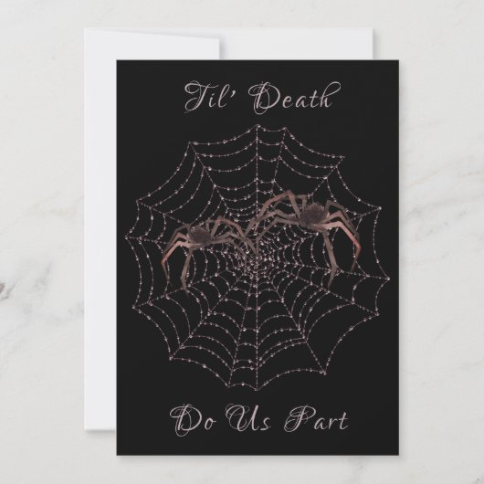 Til Death Do us part Spiders Halloween Gothic Kaart (Voorkant)