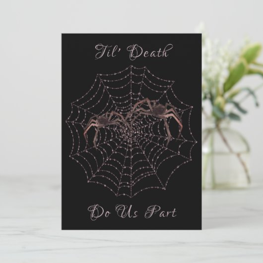 Til Death Do us part Spiders Halloween Gothic Kaart (Staand voorkant)