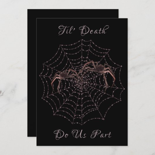 Til Death Do us part Spiders Halloween Gothic Kaart (Voorkant / Achterkant)