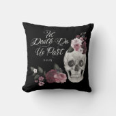 Til Death Do us Part Waterverf Skelet Roos Gothic Kussen (Voorkant)