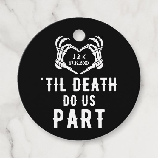 Til Death Do US Part Wedding Custom Dank je Bedankjes Labels (Voorkant)