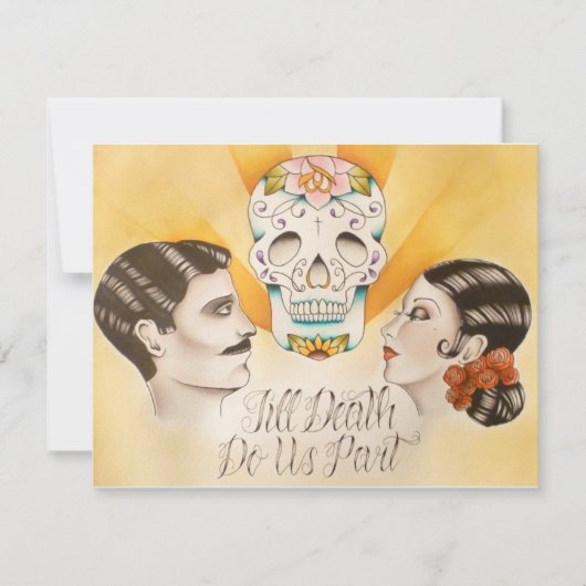 "Til Death Do US Part" Wedding Invitation Kaart (Voorkant)