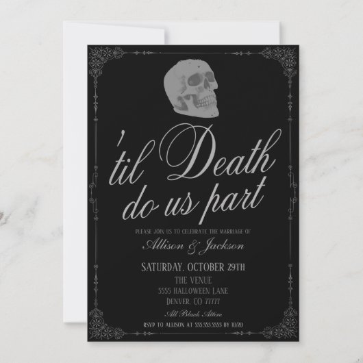 Til Death Do US Part Wedding Invitation Kaart (Voorkant)