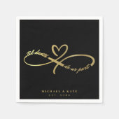 Til Death Do us Part Zwart & Goud Infinity Symbool Servet (Voorkant)
