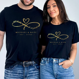 Til Death Do us Part Zwart & Goud Infinity Symbool T-shirt