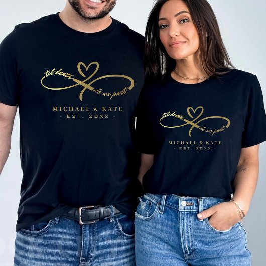 Til Death Do us Part Zwart & Goud Infinity Symbool T-shirt