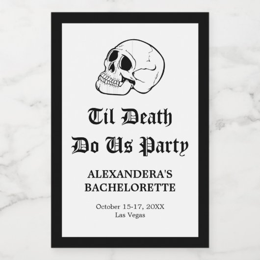 Til Death Do US Party Bachelorette Champagne Wijn Etiket (Enkel label)