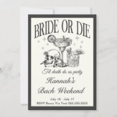 Til Death Do Us Party Bachelorette Cocktail Kaart (Voorkant)