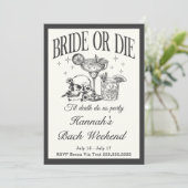 Til Death Do Us Party Bachelorette Cocktail Kaart (Staand voorkant)