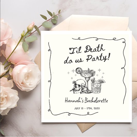 Til Death Do US Party Bachelorette Cocktail Party Servet