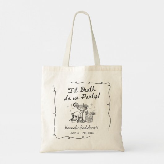 Til Death Do US Party Bachelorette Cocktail Party Tote Bag (Achterkant)