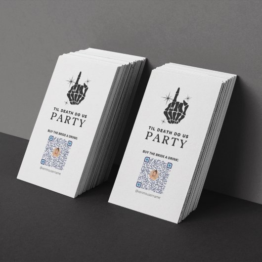 'Til Death Do US Party Bachelorette QR Code Kaart Plaatskaartje
