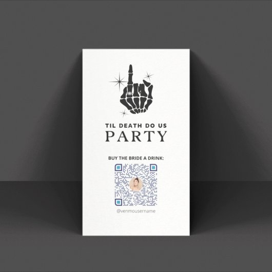 'Til Death Do US Party Bachelorette QR Code Kaart Plaatskaartje