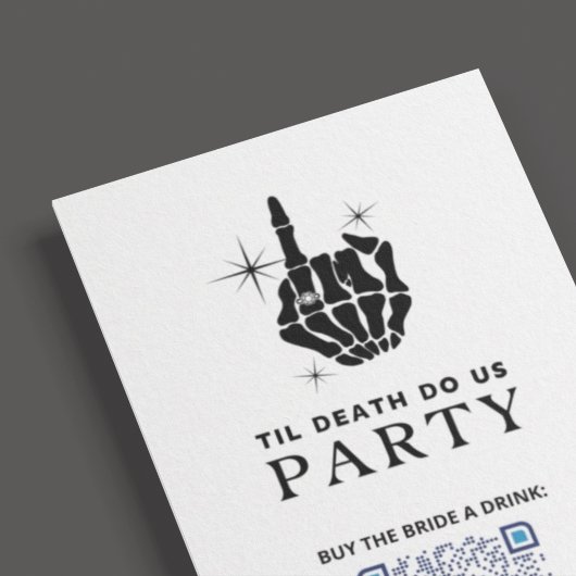 'Til Death Do US Party Bachelorette QR Code Kaart Plaatskaartje