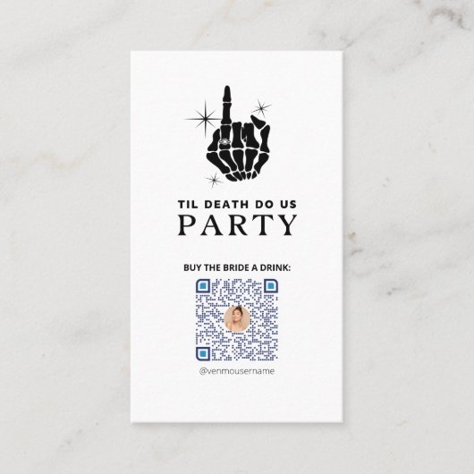 'Til Death Do US Party Bachelorette QR Code Kaart Plaatskaartje (Voorkant)