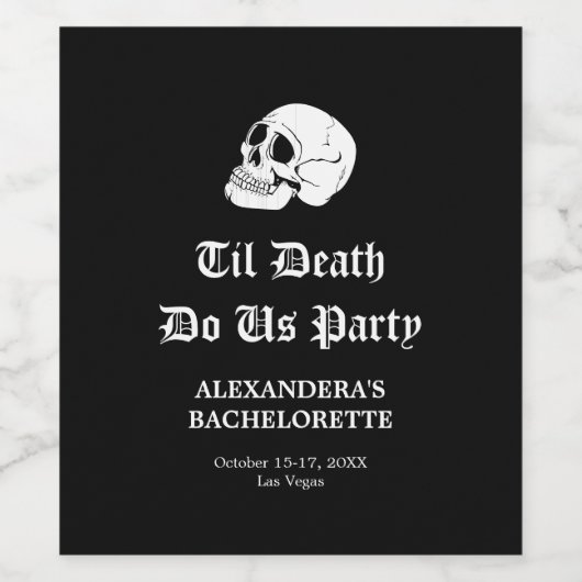 Til Death Do US Party Bachelorette Wijn Etiket (Enkel label)