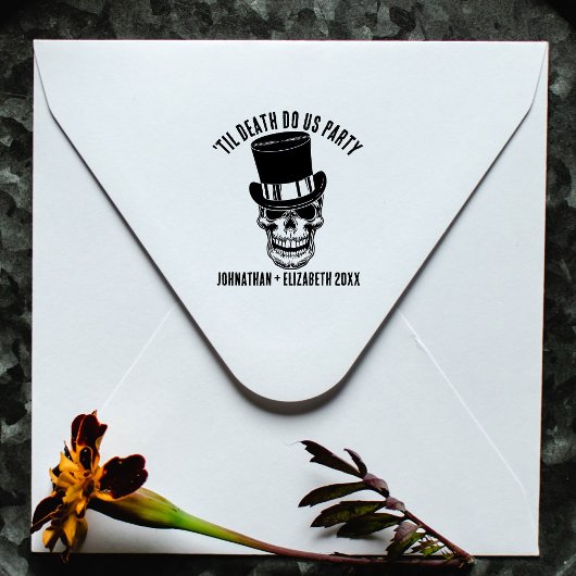 Til Death Do US Party Custom Groom Gothic Skull Zelfinktende Stempel