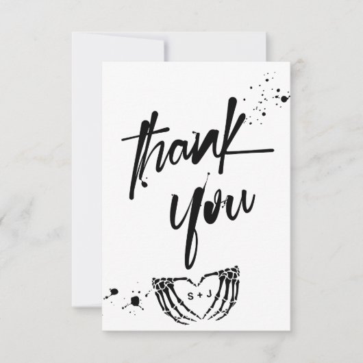 Til Death Do Us Party Grunge Wedding Bedankkaart (Voorkant)