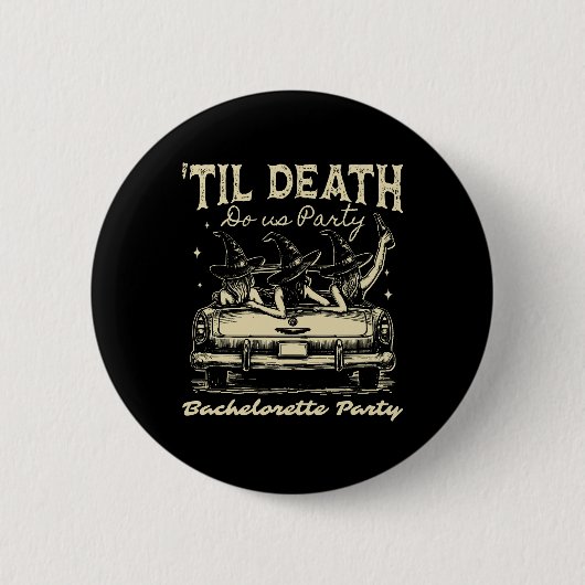 Til Death Do Us Party Halloween D Geel Ronde Button 5,7 Cm (Voorkant)