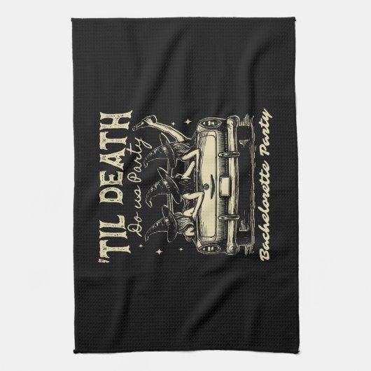 Til Death Do Us Party Halloween D Yellow Theedoek (Verticaal)