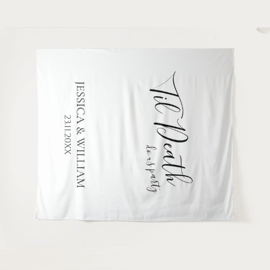 Til Death Do Us Party Night Before Wedding Sign Wandkleed (Voorkant (horizontaal))