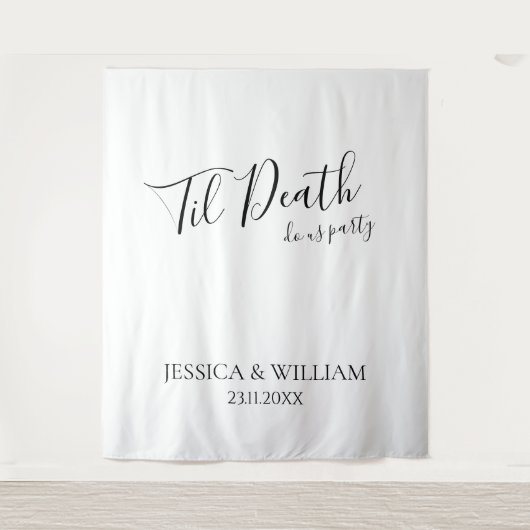 Til Death Do Us Party Night Before Wedding Sign Wandkleed (Voorkant)