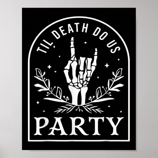Til Death Do Us Party Retro Halloween Bychelorette Poster (Voorkant)