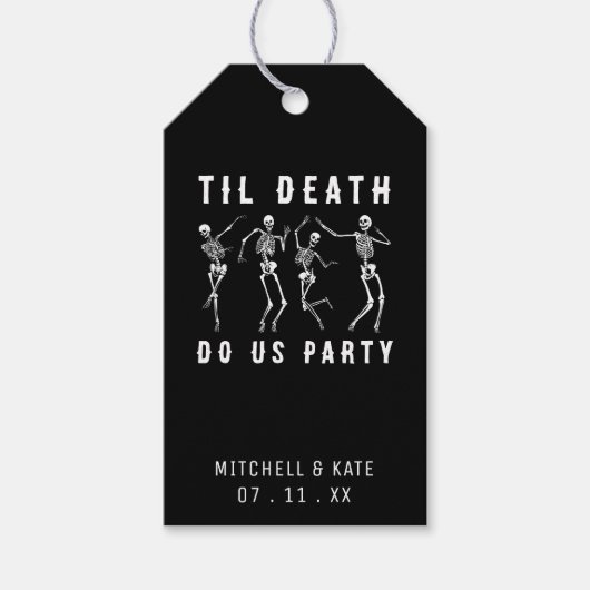 Til Death Do US Party Skeleton Bachelorette Party Cadeaulabel (Voorkant)